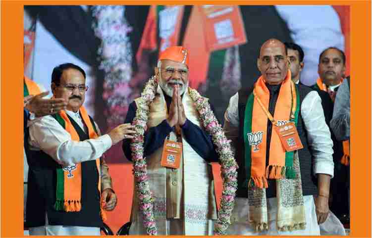 BJP National Conference passes political resolution "Developed India-Modi's Guarantee"