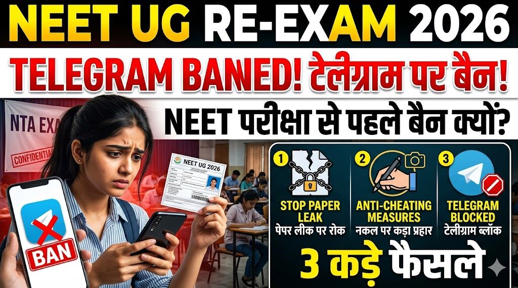 NEET UG Re-exam 2026: नीट परीक्षा से पहले टेलीग्राम पर क्यों लगा बैन? जानें सरकार के 3 कड़े फैसले