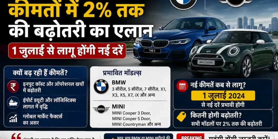 1 जुलाई से पहले खरीद लें पसंदीदा कार! BMW और MINI के सभी मॉडल होने जा रहे हैं महंगी, जानें पूरी वजह