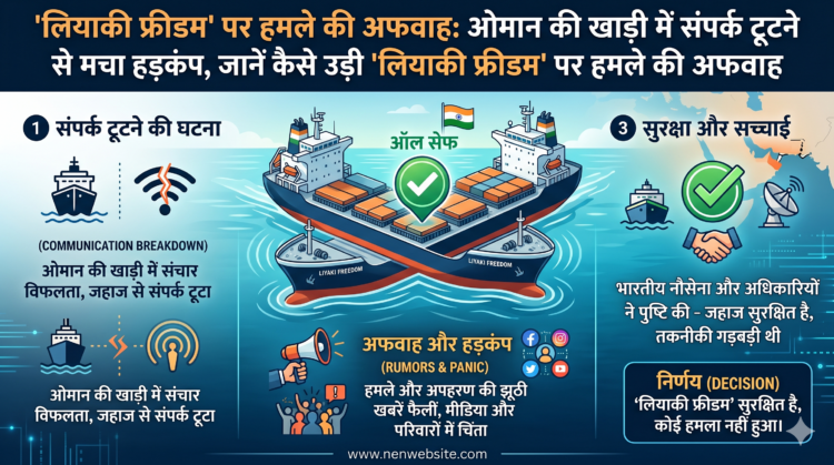 Indian Ship Safe: ओमान की खाड़ी में संपर्क टूटने से मचा हड़कंप, जानें कैसे उड़ी 'लियाकी फ्रीडम' पर हमले की अफवाह
