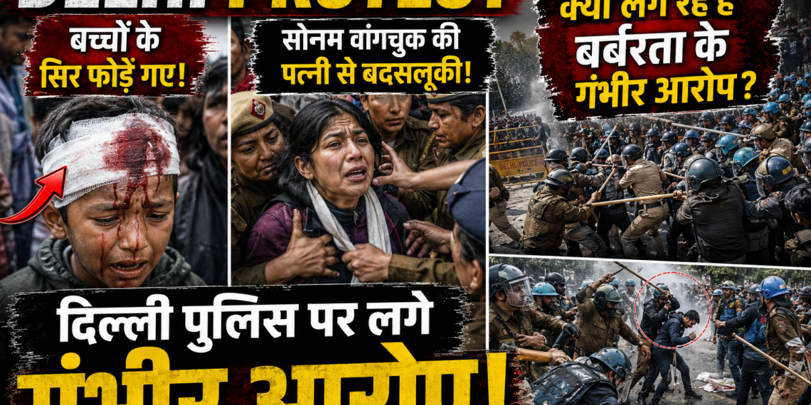 Delhi Protest: बच्चों के सिर फोड़े गए, सोनम वांगचुक की पत्नी से बदसलूकी, दिल्ली पुलिस पर क्यों लग रहे हैं बर्बरता के गंभीर आरोप?