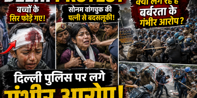 Delhi Protest: बच्चों के सिर फोड़े गए, सोनम वांगचुक की पत्नी से बदसलूकी, दिल्ली पुलिस पर क्यों लग रहे हैं बर्बरता के गंभीर आरोप?