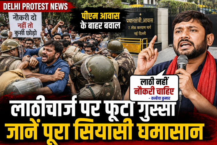 Delhi Protest News: पीएम आवास के बाहर बवाल, कन्हैया बोले- 'लाठी नहीं नौकरी चाहिए', जानें पूरा सियासी घमासान