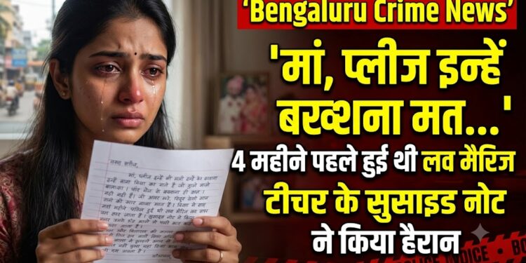 Bengaluru Crime News: 'मां, प्लीज इन्हें बख्शना मत...' 4 महीने पहले हुई थी लव मैरिज, बेंगलुरु की टीचर के सुसाइड नोट ने किया हैरान