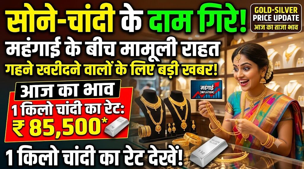 Gold-Silver Price Update: महंगाई के बीच गहने खरीदने वालों को मामूली राहत, जानें आज 1 किलो चांदी का क्या है रेट