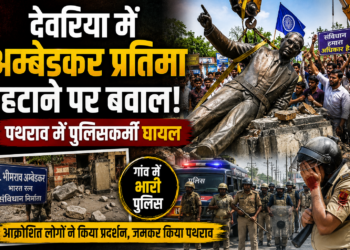 Deoria Ambedkar Statue Controversy: देवरिया में अम्बेडकर प्रतिमा हटाने पर बवाल, पथराव में पुलिसकर्मी घायल; गांव में भारी पुलिस