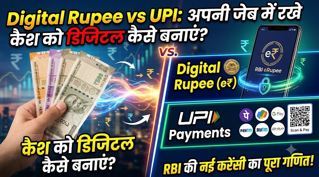 Digital Rupee vs UPI: अपनी जेब में रखे कैश को डिजिटल कैसे बनाएं? जानें RBI की इस नई करेंसी का पूरा गणित