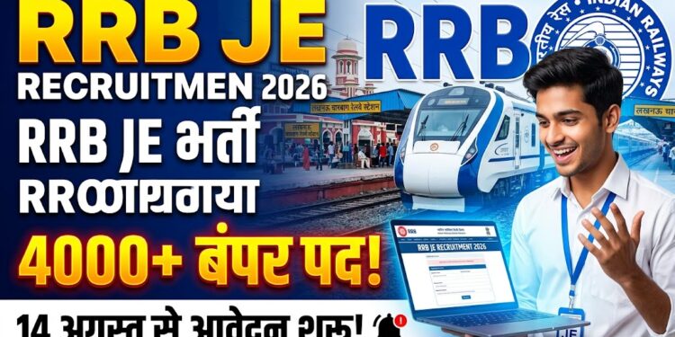 RRB JE Recruitment 2026: रेलवे में जूनियर इंजीनियर की बंपर भर्ती, 4000+ पदों के लिए 14 अगस्त से शुरू होंगे आवेदन
