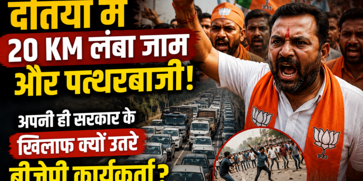 MP Politics: दतिया में 20 KM लंबा जाम और पत्थरबाजी, अपनी ही सरकार के खिलाफ क्यों उतरे बीजेपी कार्यकर्ता?