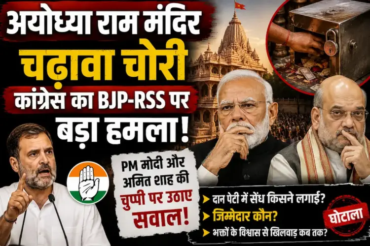 अयोध्या राम मंदिर चढ़ावा चोरी: कांग्रेस का BJP-RSS पर बड़ा हमला, PM मोदी और अमित शाह की चुप्पी पर उठाए सवाल