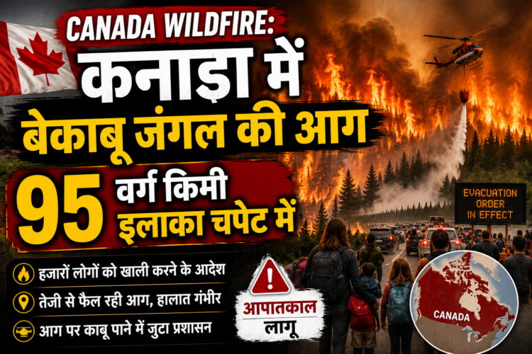 Canada Wildfire: कनाडा में बेकाबू जंगल की आग, 95 वर्ग किमी इलाका चपेट में