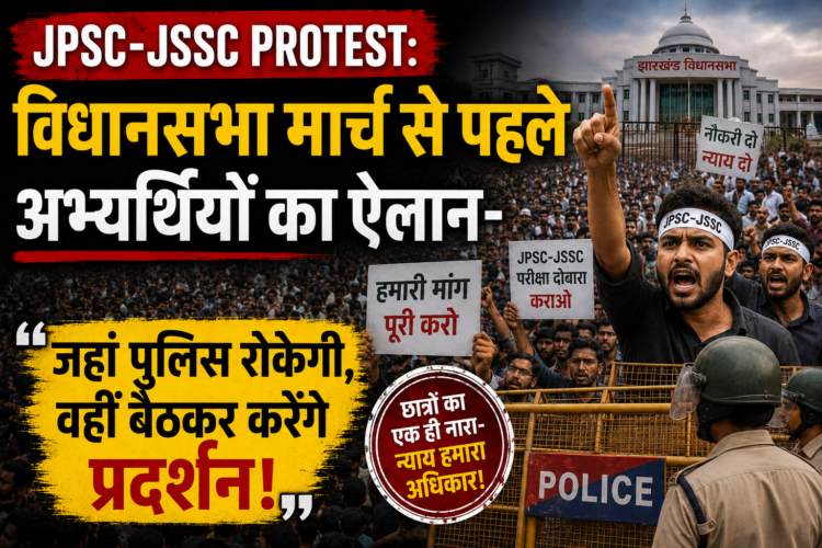 JPSC-JSSC Protest: विधानसभा मार्च से पहले अभ्यर्थियों का ऐलान- जहां पुलिस रोकेगी, वहीं बैठकर करेंगे प्रदर्शन